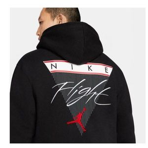 Nike Air Jordan 4 Retro Flight Pullover Hoodie Black Size M